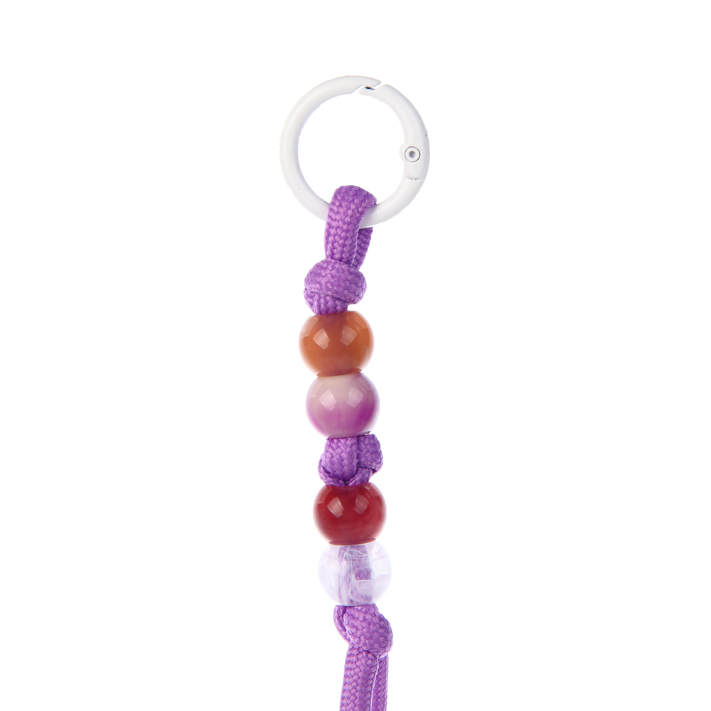 Подвеска брелок паракорд и бусины тм ЮL Indian Summer, нейлон, пластик, 21 см, 6 цветов, арт.№ 334-150