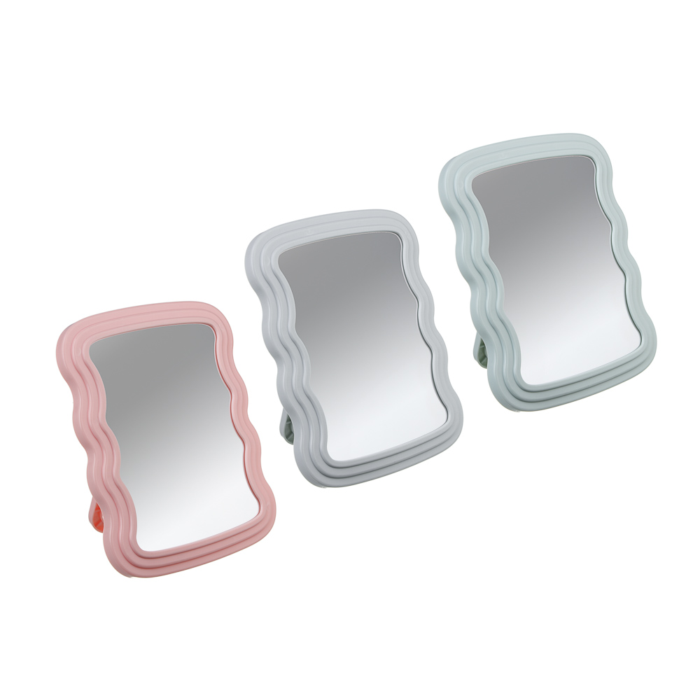 Зеркало настольное  тм ЮНИLOOK Софтлайн, пластик, стекло, 20,5х16см, 3 цвета, арт.№ 301-280