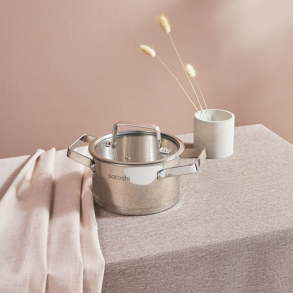 SATOSHI Шато Кастрюля 16х9,5см. 1,8л. со стекл. крышкой, индукция, арт.№ 822-265