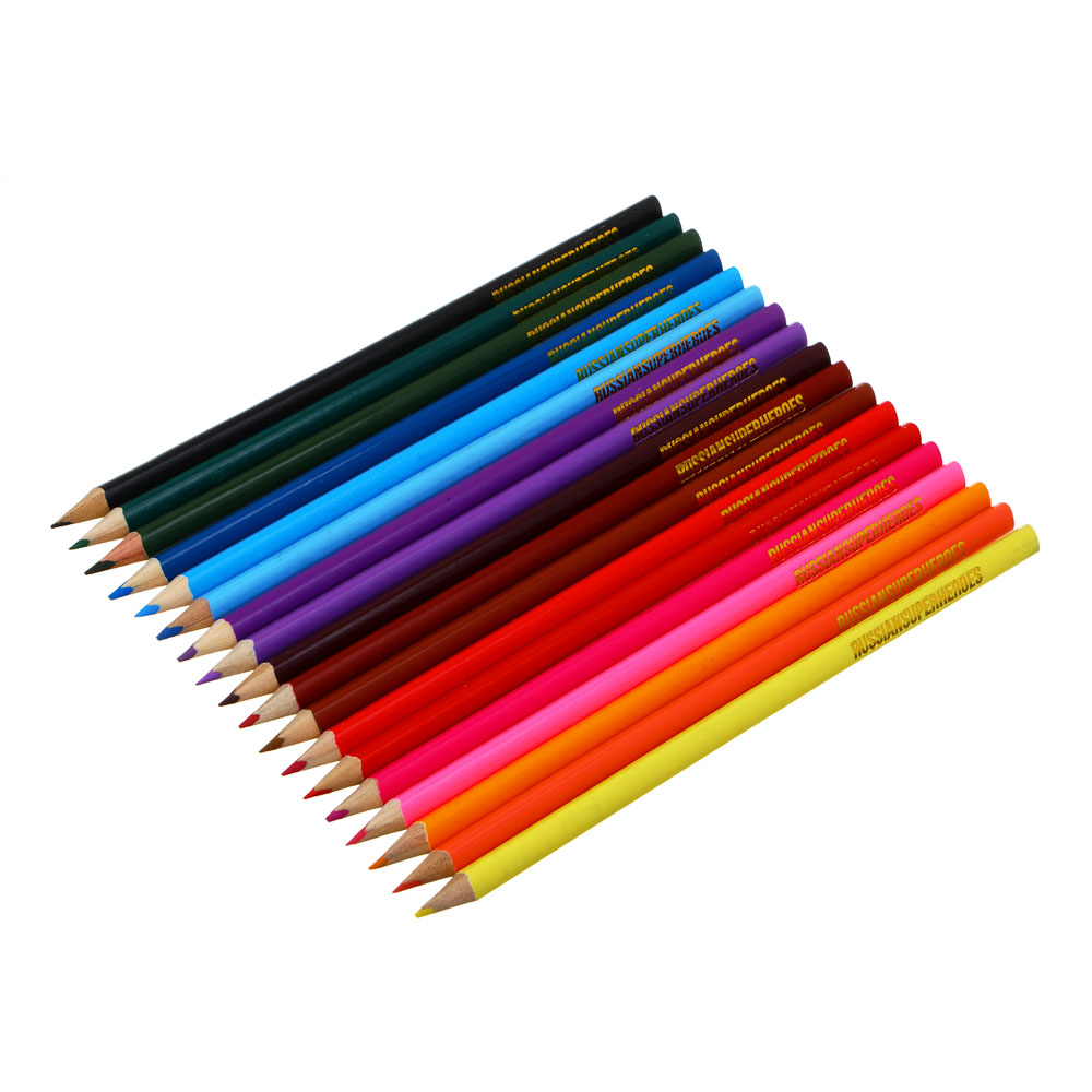 BY РУССКИЕ СУПЕРГЕРОИ Карандаши 18 цветов, 3х-гранные заточ., улучш. письмо, дерево, к/к., 2 диз., арт.№ 228-203