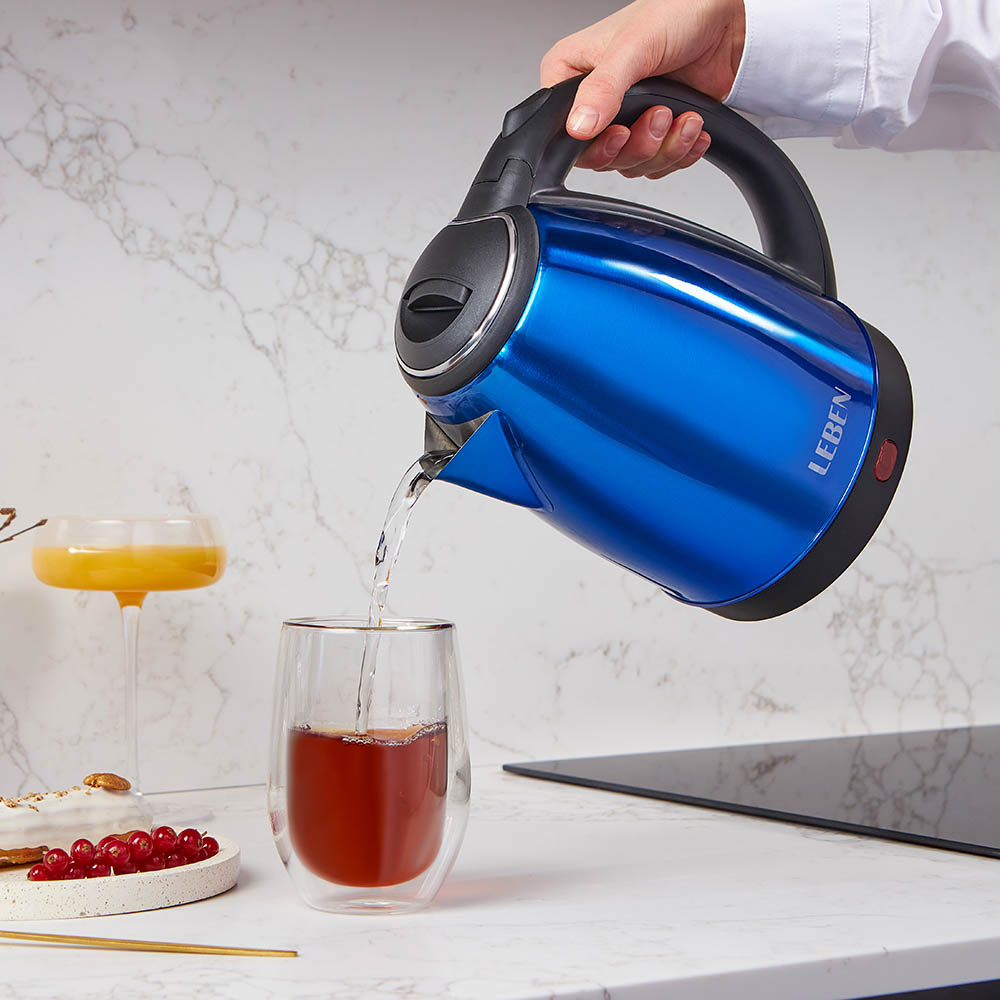 LEBEN Чайник электрический 1,8л, 1500Вт, нерж. сталь, 4 цвета, арт.№ 291-071