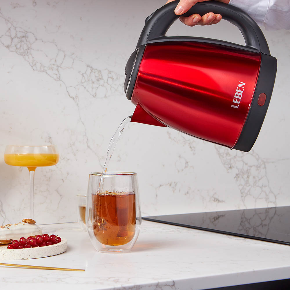 LEBEN Чайник электрический 1,8л, 1500Вт, нерж. сталь, 4 цвета, арт.№ 291-071