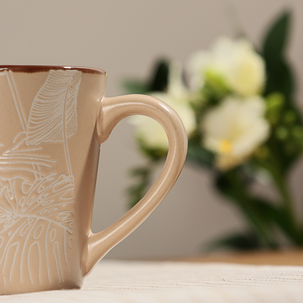 MILLIMI Листья Кружка, 320мл, керамика, бежевый, арт.№ 824-051
