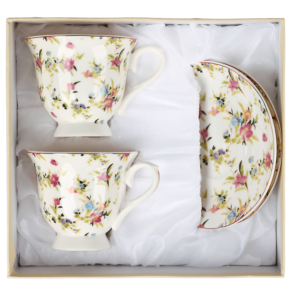 MILLIMI Полевые цветы Набор чайный 4 пр., 220мл, 14см, фарфор, арт.№ 802-407