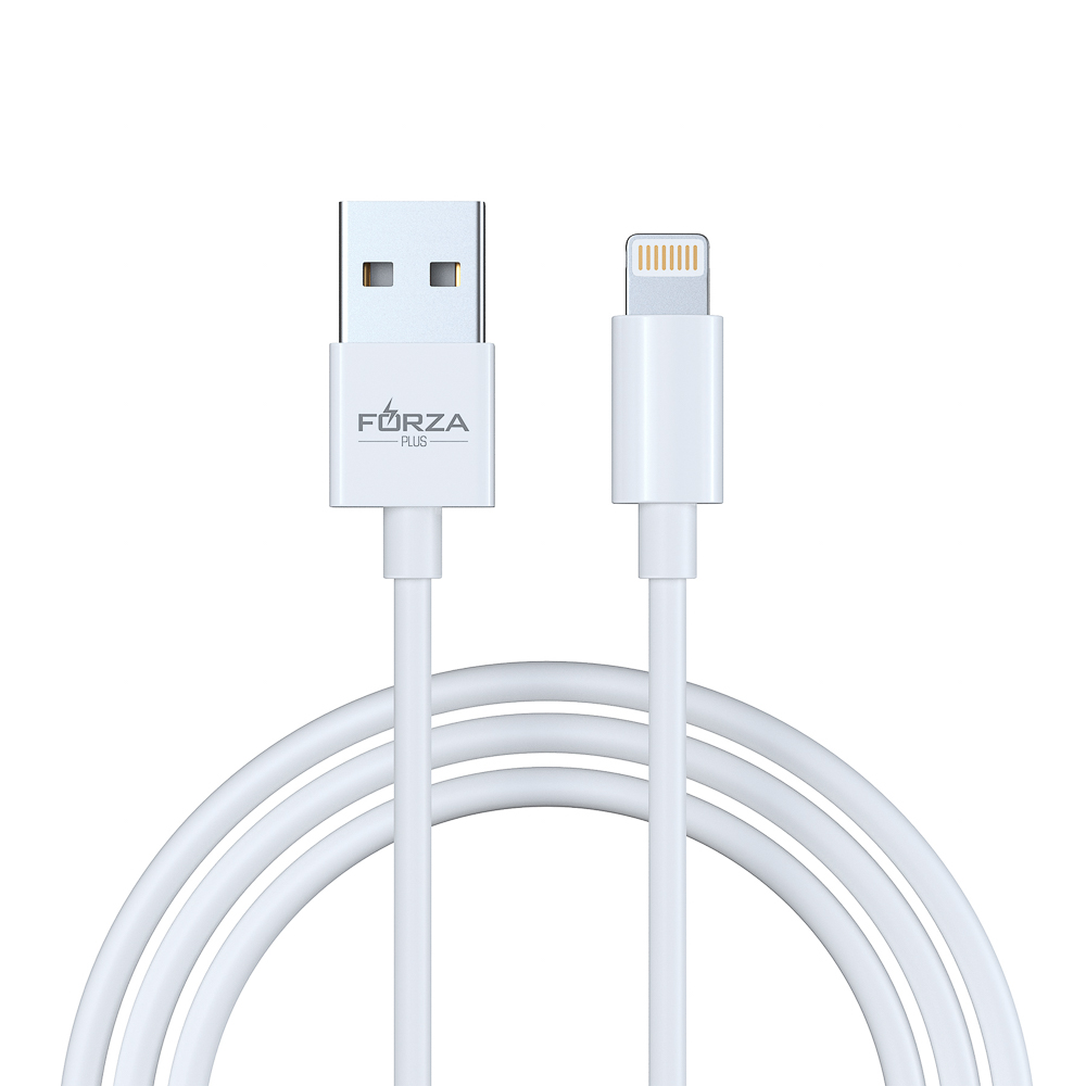 FORZA Кабель для зарядки Эталон iP, 1м, 2.4А, в пластиковом боксе, белый, пакет, арт.№ 916-029