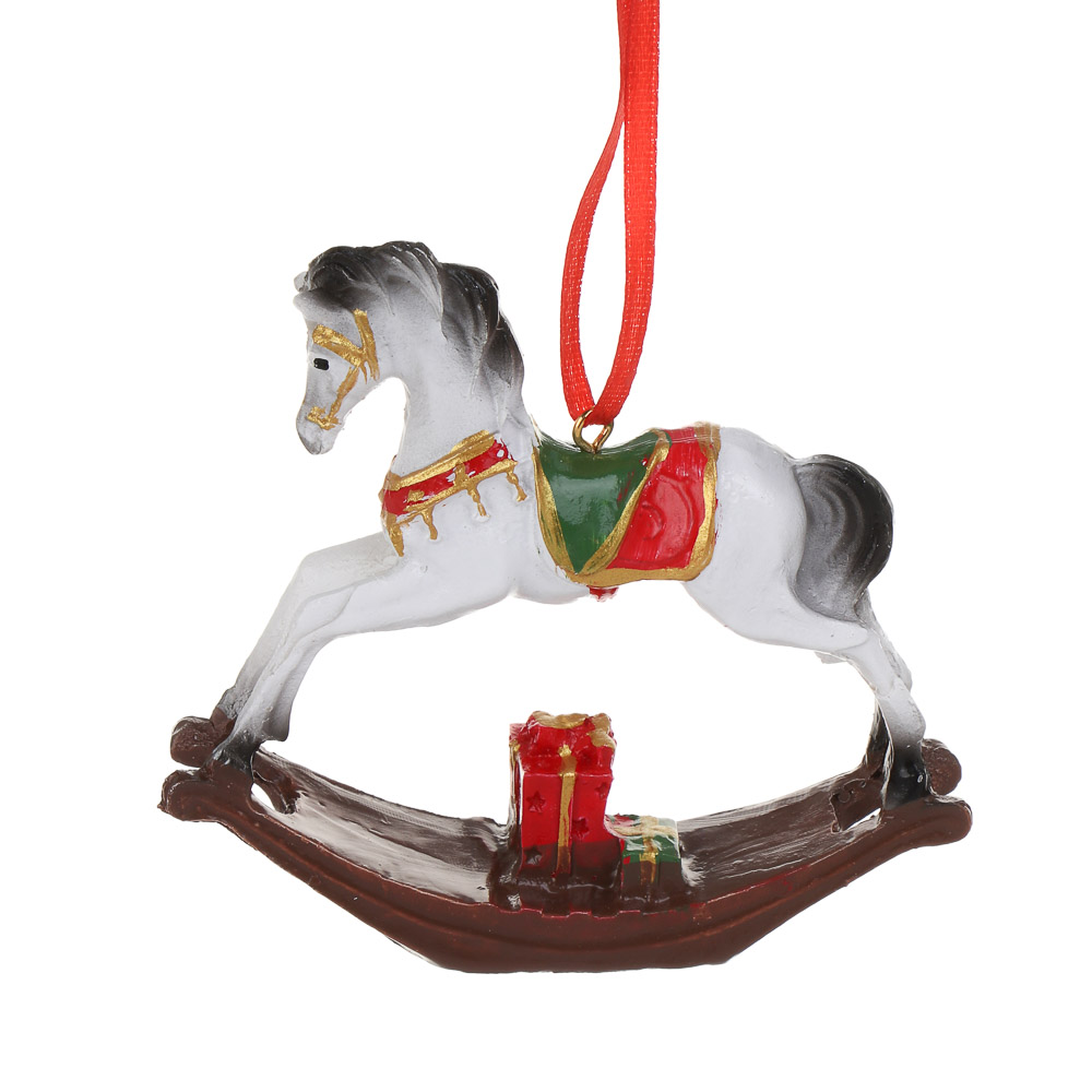 СНОУ БУМ Декоративная подвеска "Лошадка", 10x2x8,5 см, полистоун, арт.№ 397-387