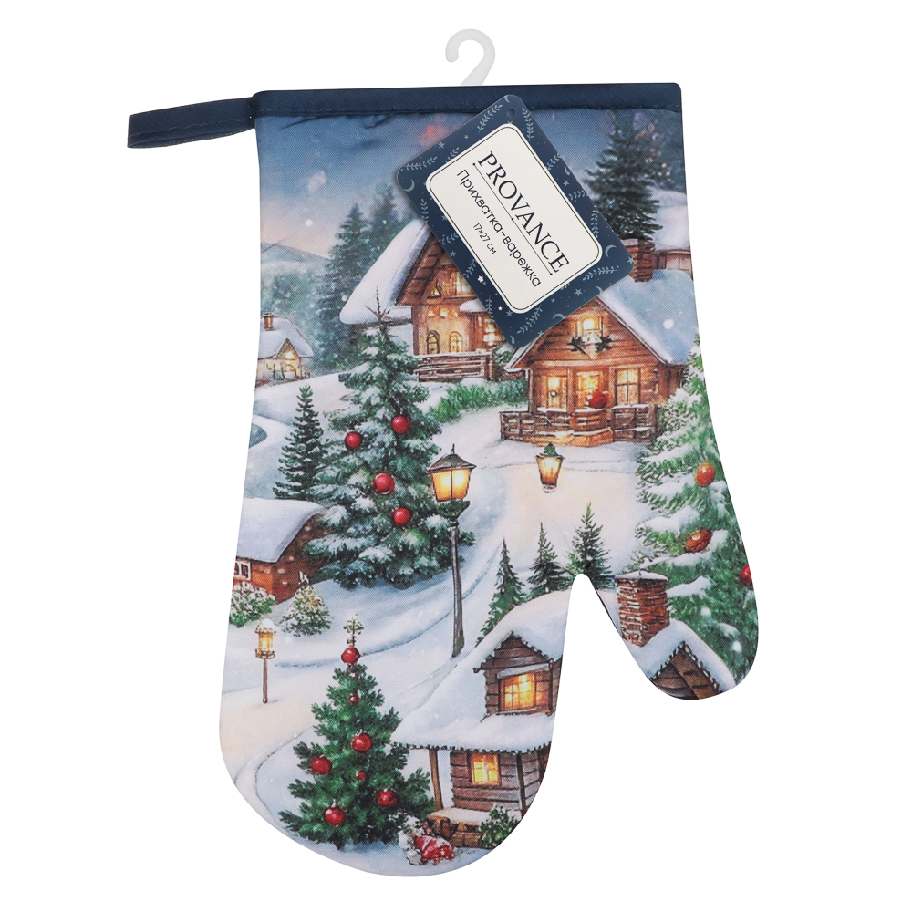 PROVANCE Нордик Прихватка-варежка, 17х27см, 100% полиэстер, домики, арт.№ 492-290