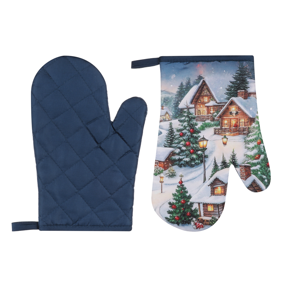 PROVANCE Нордик Прихватка-варежка, 17х27см, 100% полиэстер, домики, арт.№ 492-290