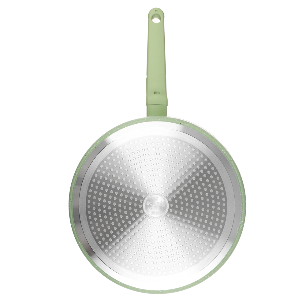 SATOSHI Эмери Набор 4 предмета сотейник 28 см, кастрюля с крышкой 20 см, антипригарное покрытие мрамор, индукция, с бамбуковой лопаткой, 3 цвета, арт.№ 846-743