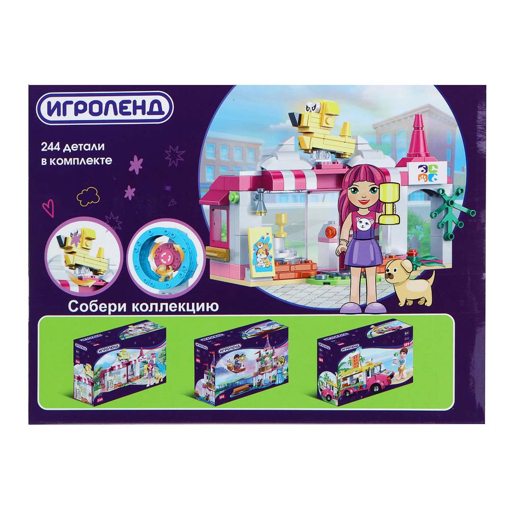 ИГРОЛЕНД Конструктор "Истории подружек", 189 -244 дет, пластик, 20х15х7см, 3 дизайна, арт.№ 858-058