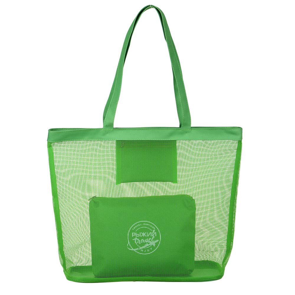 РЫЖИЙ Сумка пляжная с косметичкой 2 в 1, 47х37х14,5см/26х17см, полиэстер, ПВХ, 3 цвета, арт.№ 337-127