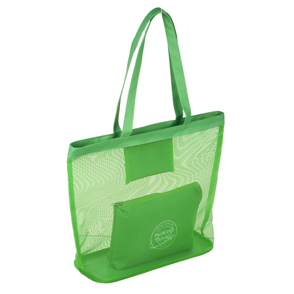 РЫЖИЙ Сумка пляжная с косметичкой 2 в 1, 47х37х14,5см/26х17см, полиэстер, ПВХ, 3 цвета, арт.№ 337-127