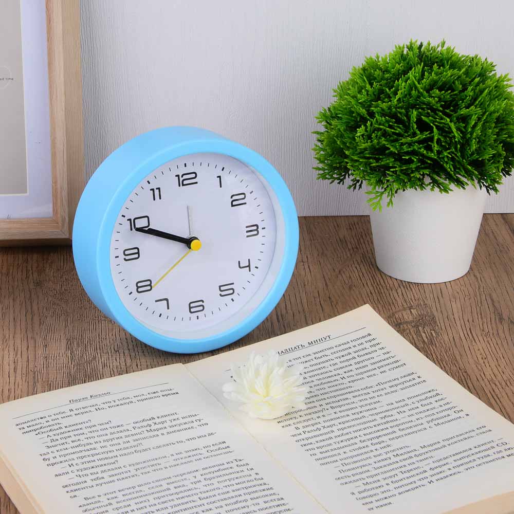 LADECOR CHRONO Будильник с подсветкой, 1*АА, 12x4x12 см, пластик, 4 цвета, арт.№ 529-038