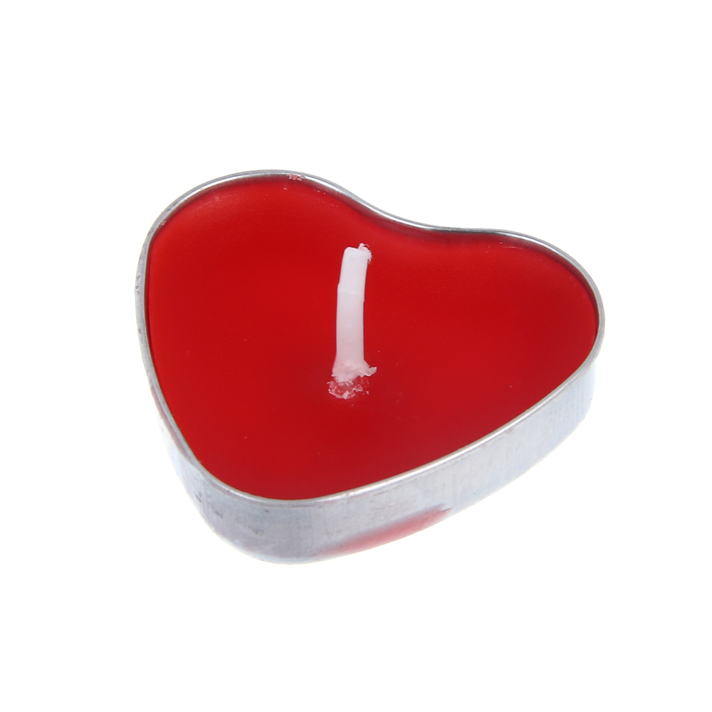 Набор свечей чайных тм LADECOR 8х39х35 мм, форма сердце, парафин, 10 шт, арт.№ 553-134