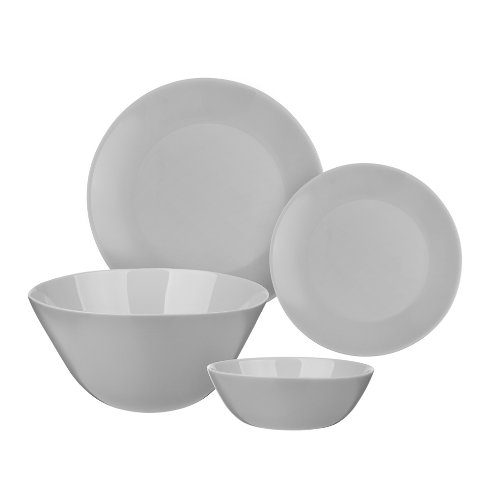 MILLIMI Грей Набор столовой посуды 19 пр., опаловое стекло, круглый, арт.№ 818-235