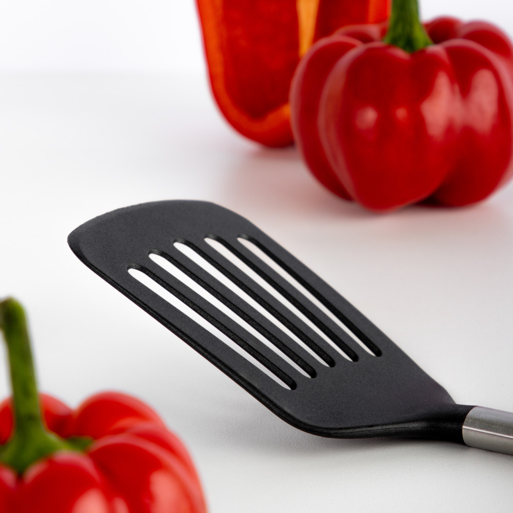 VETTA Аргенто Лопатка кулинарная с прорезями, нейлон, ручка нерж.сталь, арт.№ 881-145