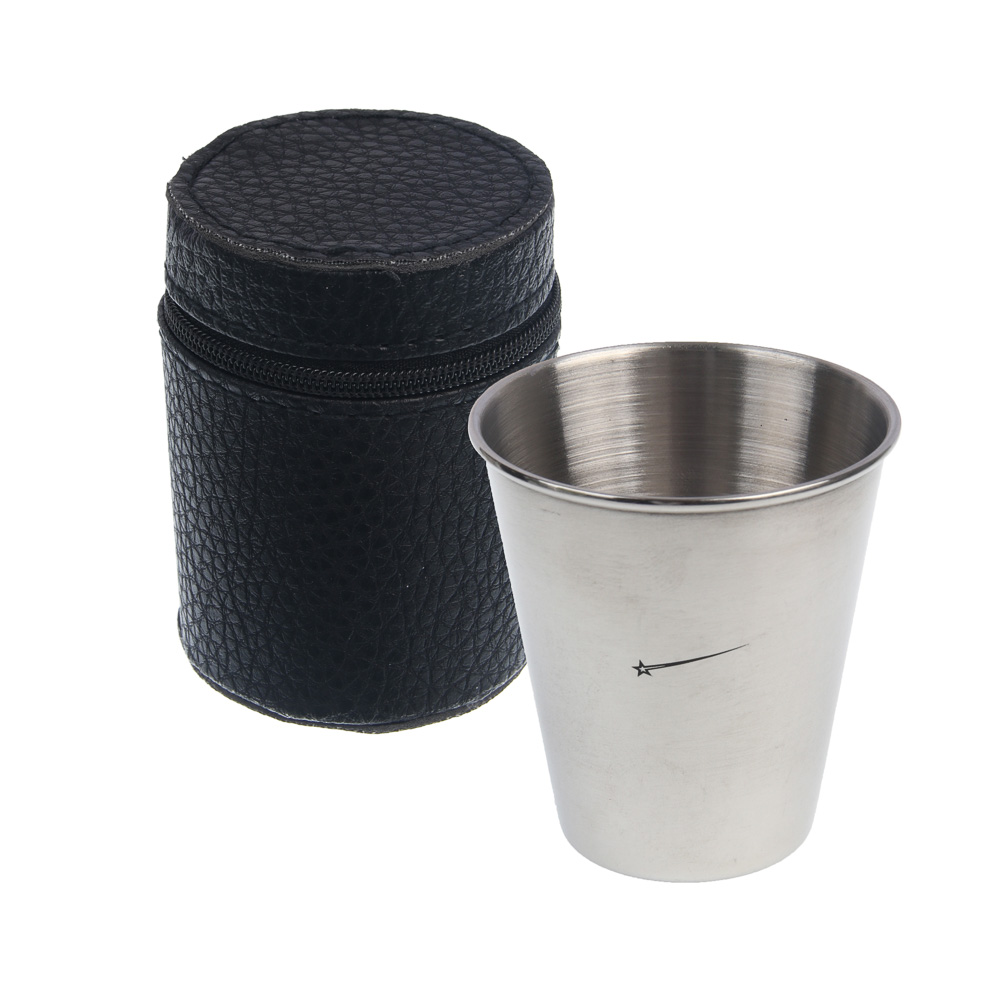 Набор стаканов тм BY Русские Супергерои,  4шт, металл, 70мл, в чехле, арт.№ 123-008