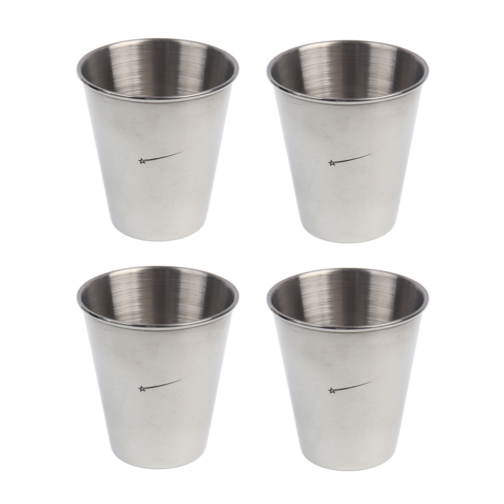 Набор стаканов тм BY Русские Супергерои,  4шт, металл, 70мл, в чехле, арт.№ 123-008