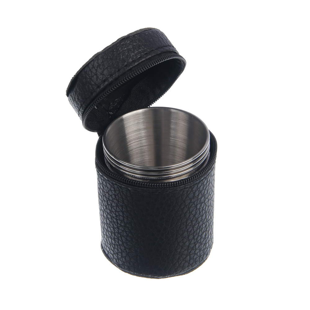 Набор стаканов тм BY Русские Супергерои,  4шт, металл, 70мл, в чехле, арт.№ 123-008