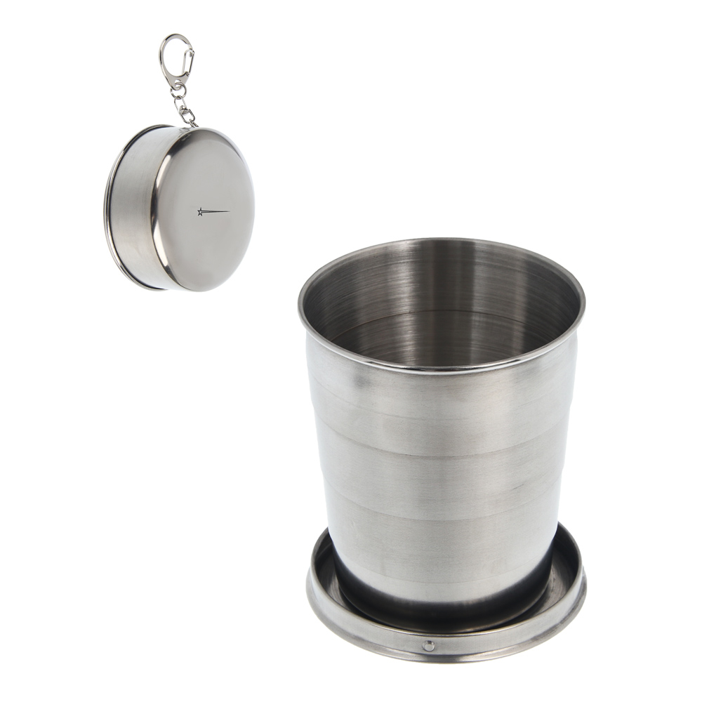 Стакан походный складной "Турист" тм BY Русские Супергерои, нерж.сталь, 250мл, арт.№ 333-223