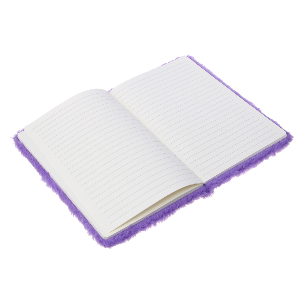 Записная книжка А5, 21,5х14,5см, 80 листов, "Котенок с лапками", иск.мех, аппликация, вышивка, 2 цв., арт.№ 557-046