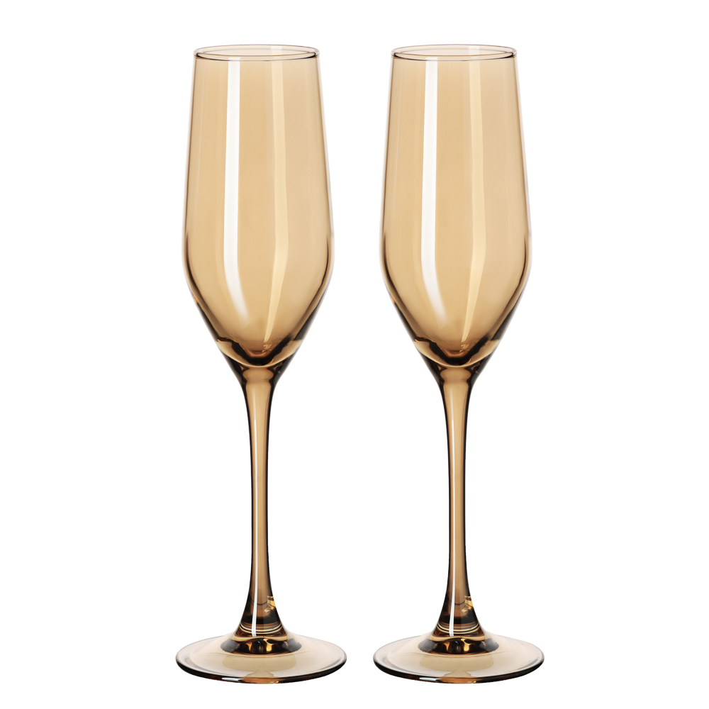 LUMINARC Селест Золотой мед Набор бокалов для шампанского 2 шт 160 мл, стекло, арт.№ 878-537