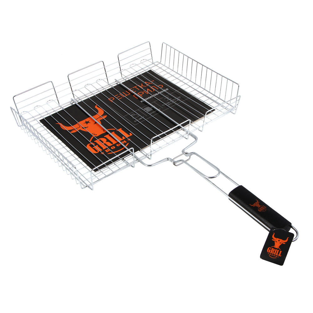 Решетка-гриль хром. тм GRILLBOOM, 30х40х7см, арт.№ 104-025