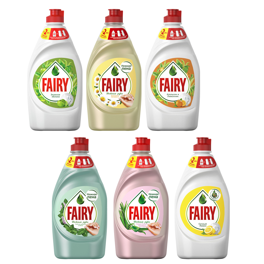 Средство для мытья посуды FAIRY, п/б, 450 мл, 6 видов, арт.№ 992-007