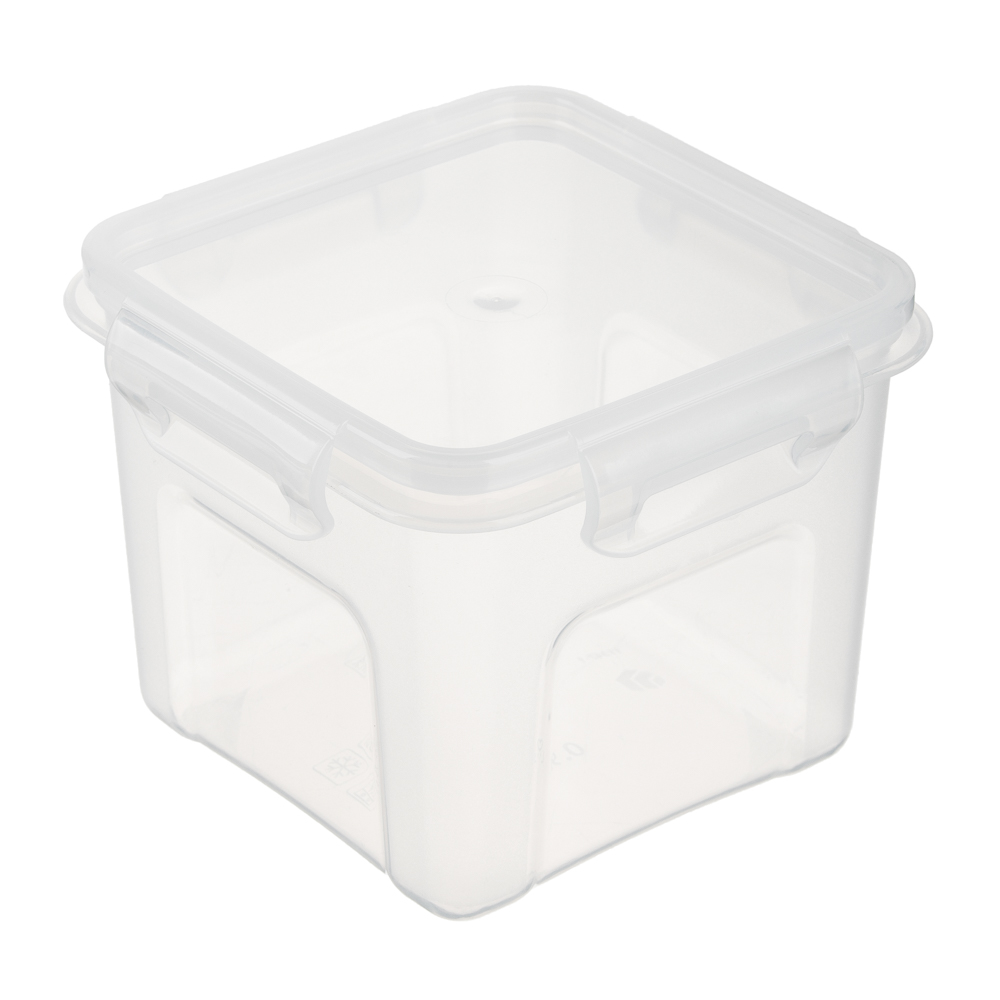Контейнер для продуктов с защелками квадратный 0,9л, пластик, арт.№ 861-338