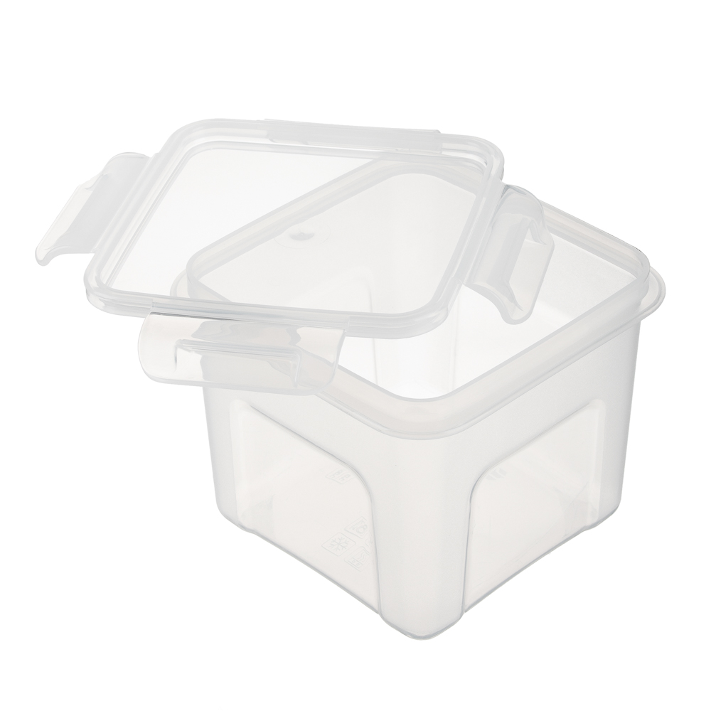 Контейнер для продуктов с защелками квадратный 0,9л, пластик, арт.№ 861-338