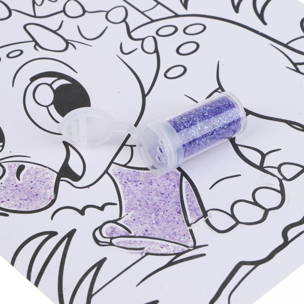 ХОББИХИТ Набор для творчества "Блестящие картинки", блестки, бумага, пластик РР, 20,5х28,5см, 4 диз., арт.№ 281-276