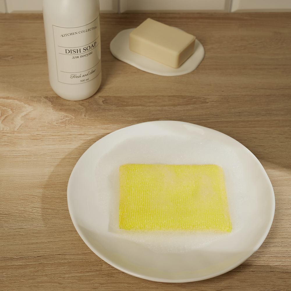 Губки для мытья посуды тм VETTA, 4 шт, 8х12см, поролон, арт.№ 441-164