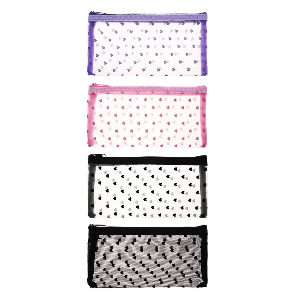 ЮL Косметичка из сетки, 100% полиэстер, 20х10 см, 4 цвета, арт.№ 327-336