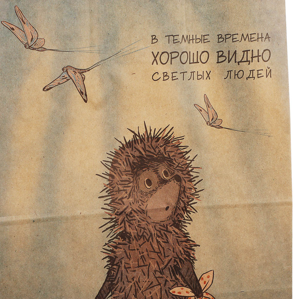 Пакет подарочный с кручеными ручками L 24х14х30см, "Ёжик в тумане", в ассортименте, арт.№ 507-491