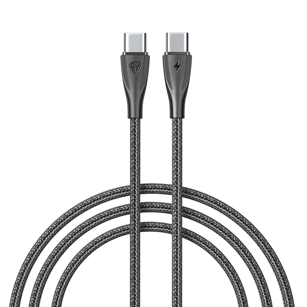 Кабель для зарядки Type C-Type C BY Nylon Pro, 60Вт, 2 м, 5A, нейлон, черный, арт.№ 931-632