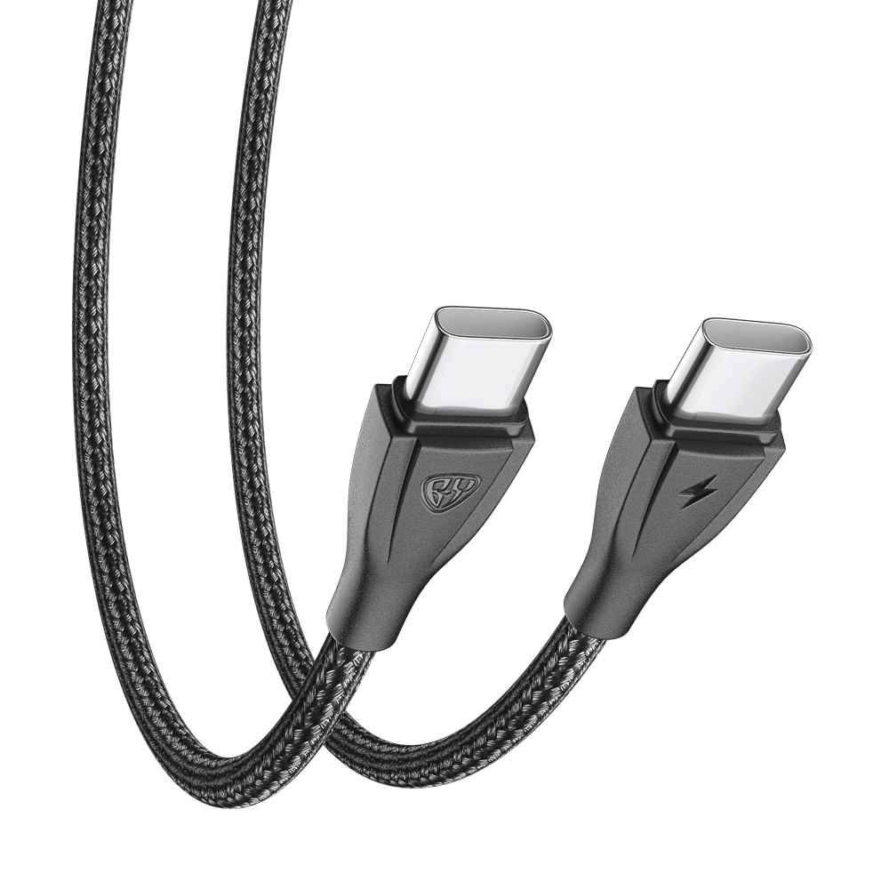 Кабель для зарядки Type C-Type C BY Nylon Pro, 60Вт, 2 м, 5A, нейлон, черный, арт.№ 931-632
