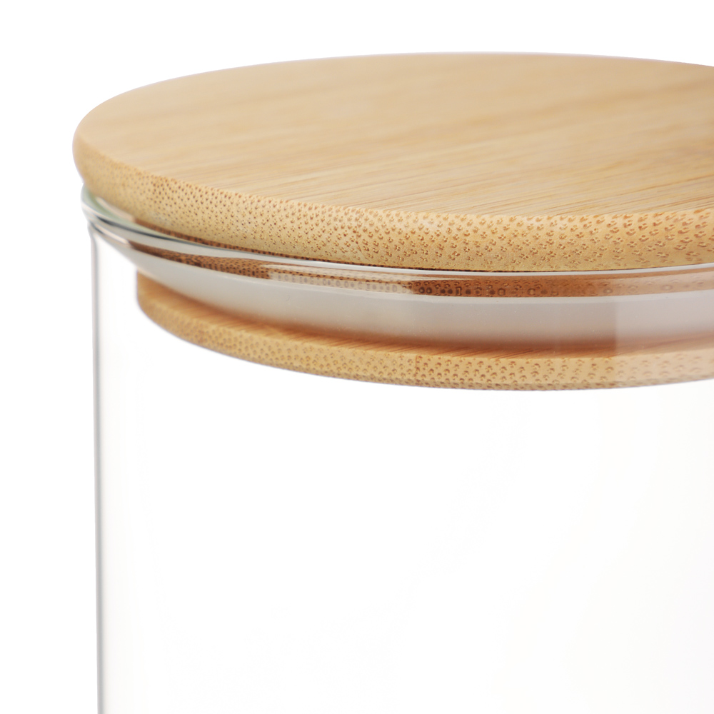 VETTA ЭКО Эллипс Банка для хранения 450мл, 10х8,5см, стекло, бамбук, арт.№ 828-303