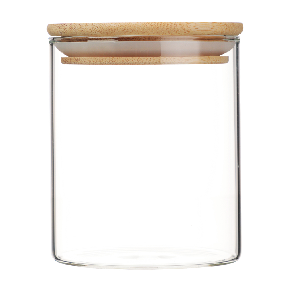 VETTA ЭКО Эллипс Банка для хранения 450мл, 10х8,5см, стекло, бамбук, арт.№ 828-303