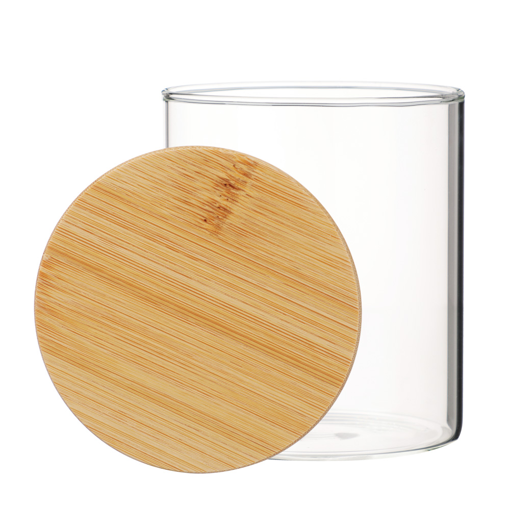 VETTA ЭКО Эллипс Банка для хранения 450мл, 10х8,5см, стекло, бамбук, арт.№ 828-303