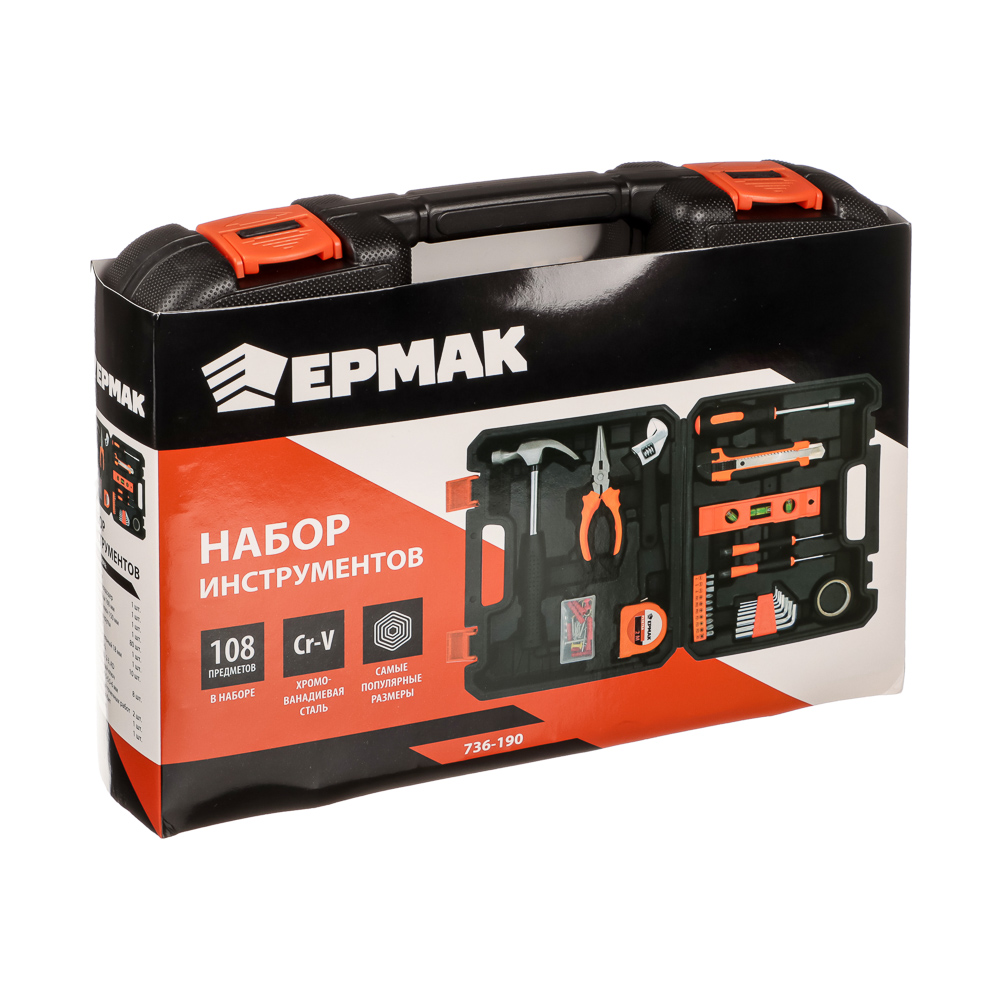 ЕРМАК Набор инструментов, 108 предметов, арт.№ 736-190
