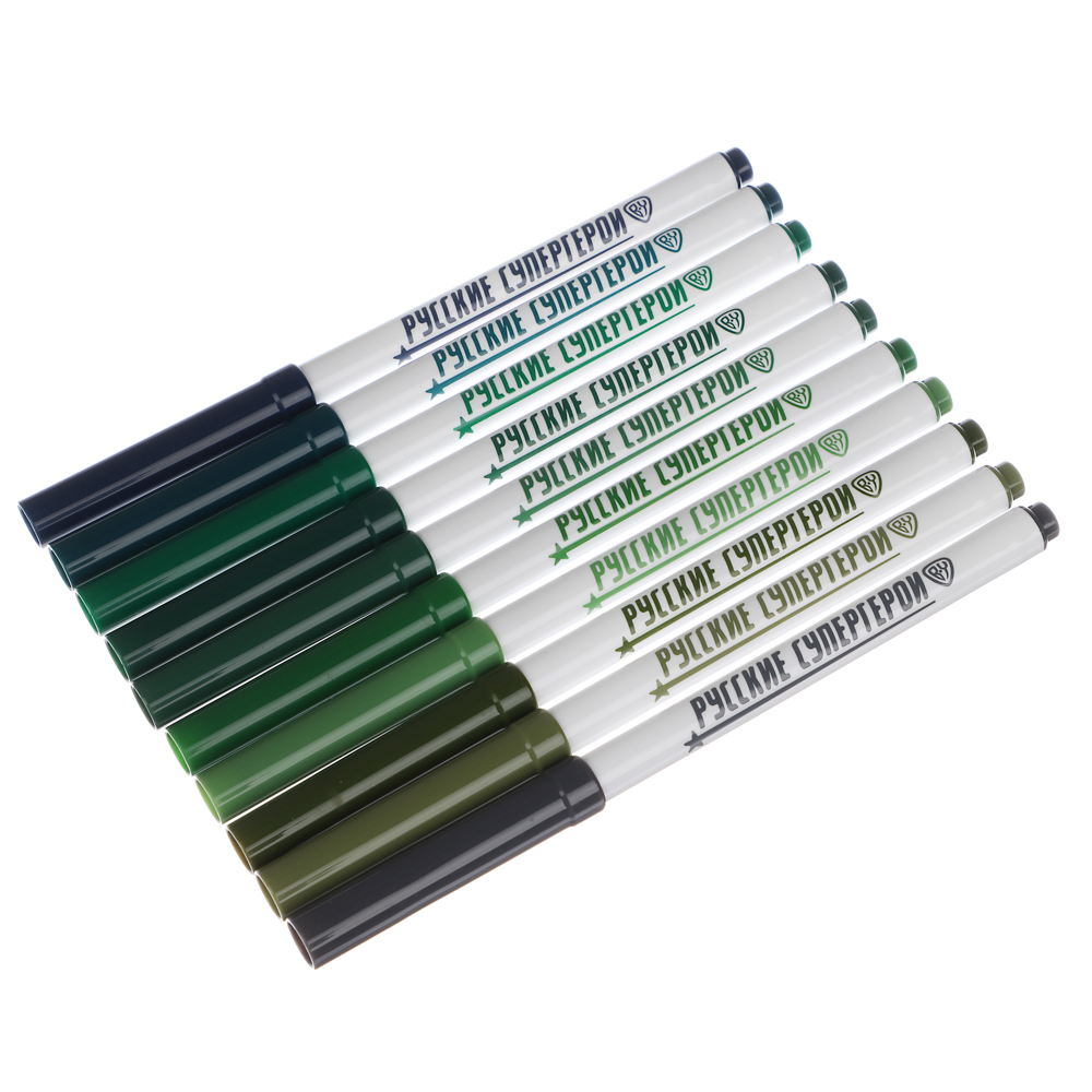 Фломастеры 50цв. BY Русские Супергерои большие, смываемые, пласт.бокс - подставка, арт.№ 801-041