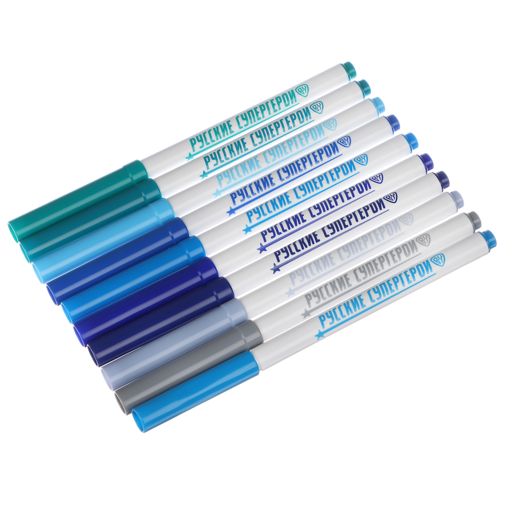 Фломастеры 50цв. BY Русские Супергерои большие, смываемые, пласт.бокс - подставка, арт.№ 801-041