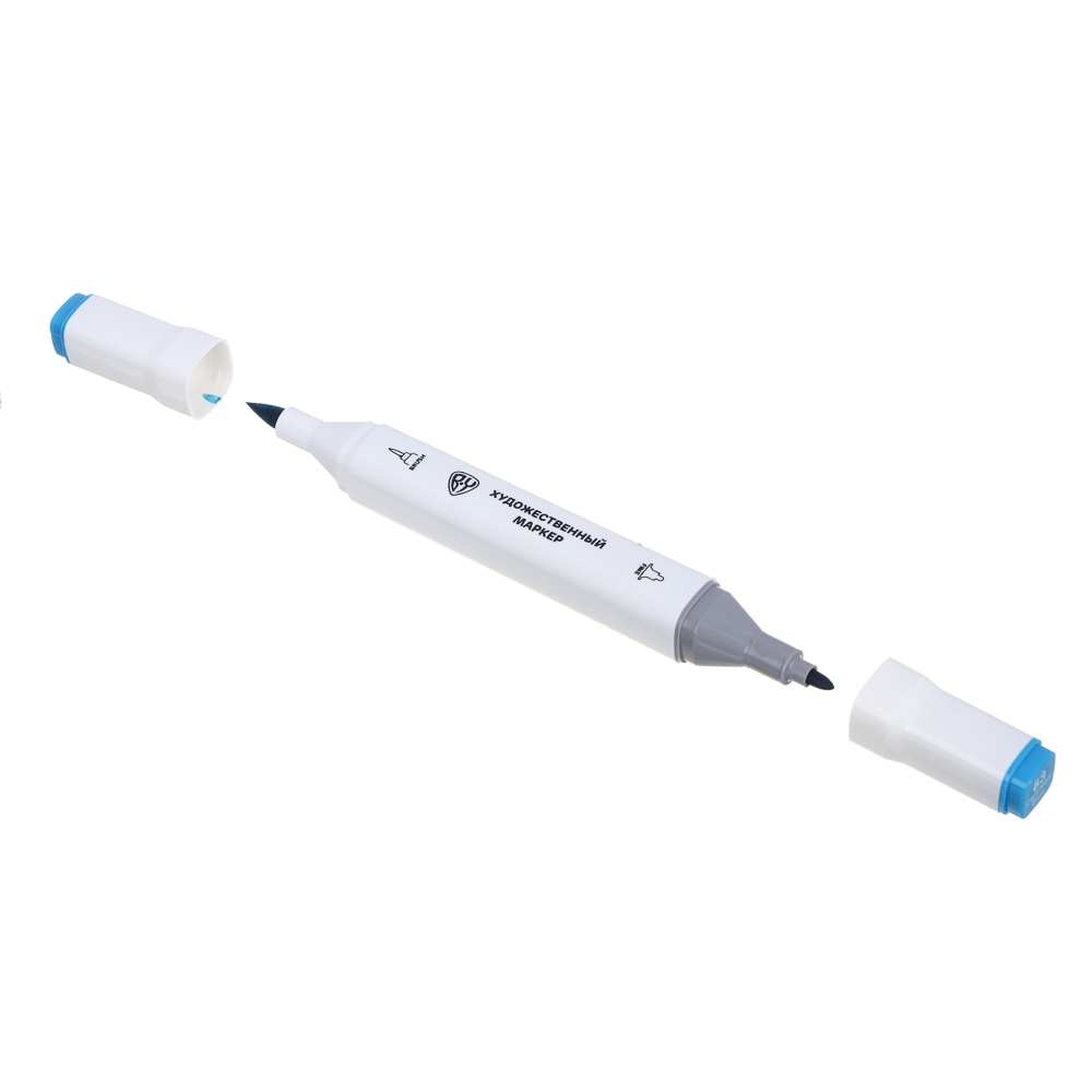 Маркеры худож. BY Русские Супергерои 36цв., 2-стор. (круг./кисточка), коробка-подставка на магните, арт.№ 801-042