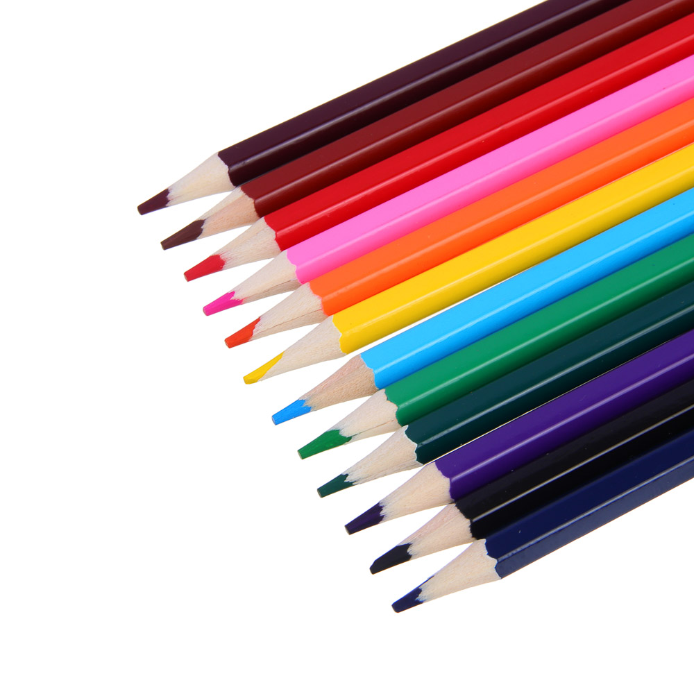 BY FLOMIK Карандаши цветные акварельные, 12 цветов, грифель размывается водой, дерево, в карт.кор., арт.№ 228-017