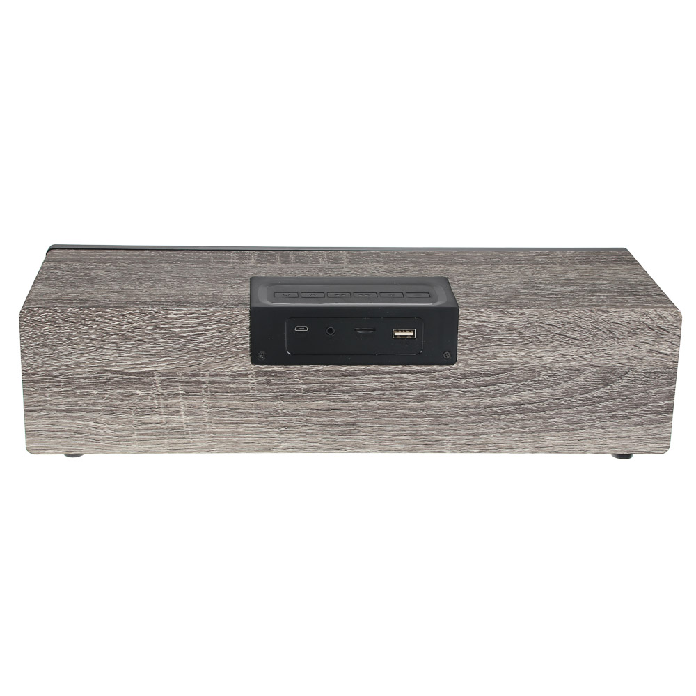 Колонка беспроводная FORZA интерьерная, дерево, экстра басс 2000мАч, 2x5Вт, сабвуфер, USB, AUX, арт.№ 443-046