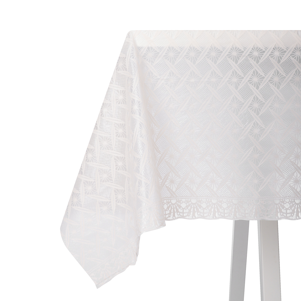 PROVANCE Фелиз Скатерть ПВХ ажурная с жемчужным эффектом, 137х180см, белый, арт.№ 492-203