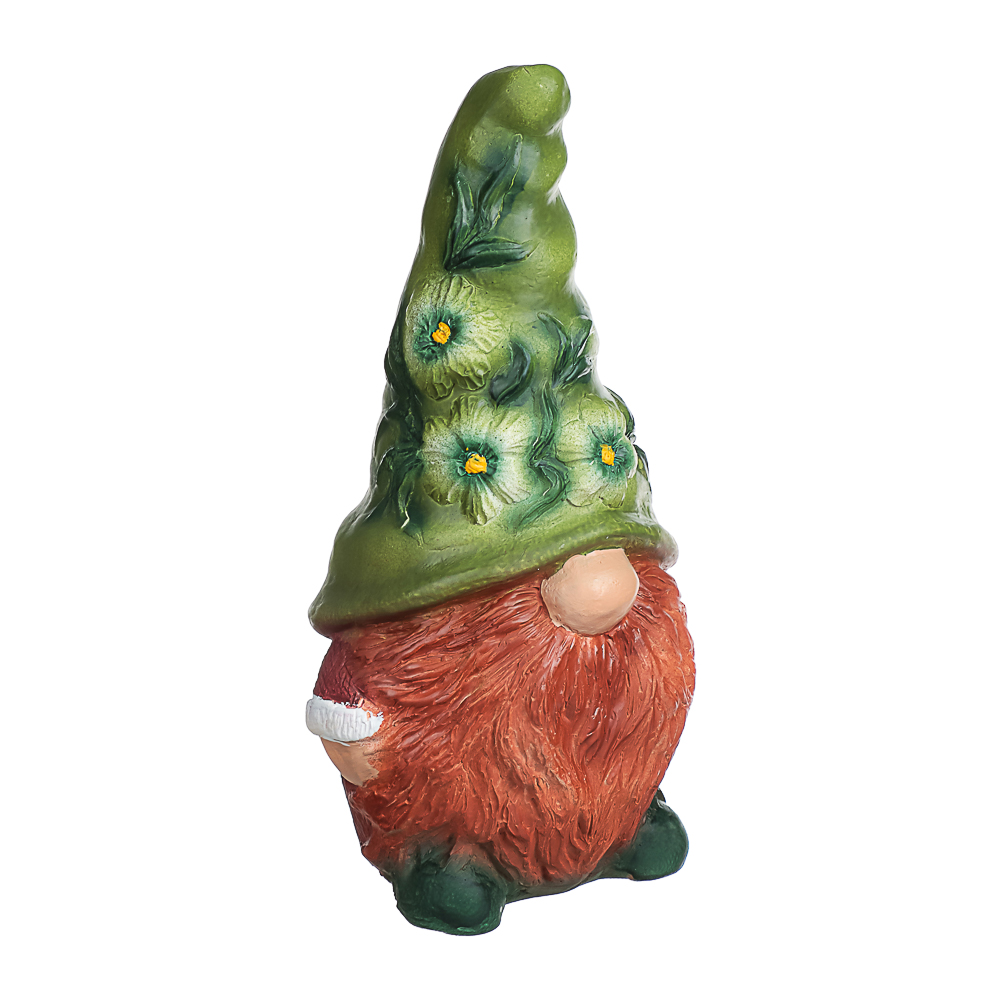 Фигура Гном Сканди 23х14см зеленый, гипс, арт.№ 162-254