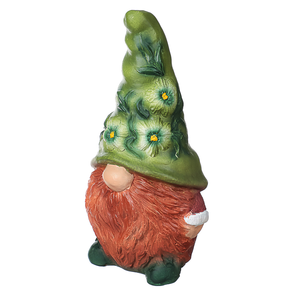 Фигура Гном Сканди 23х14см зеленый, гипс, арт.№ 162-254