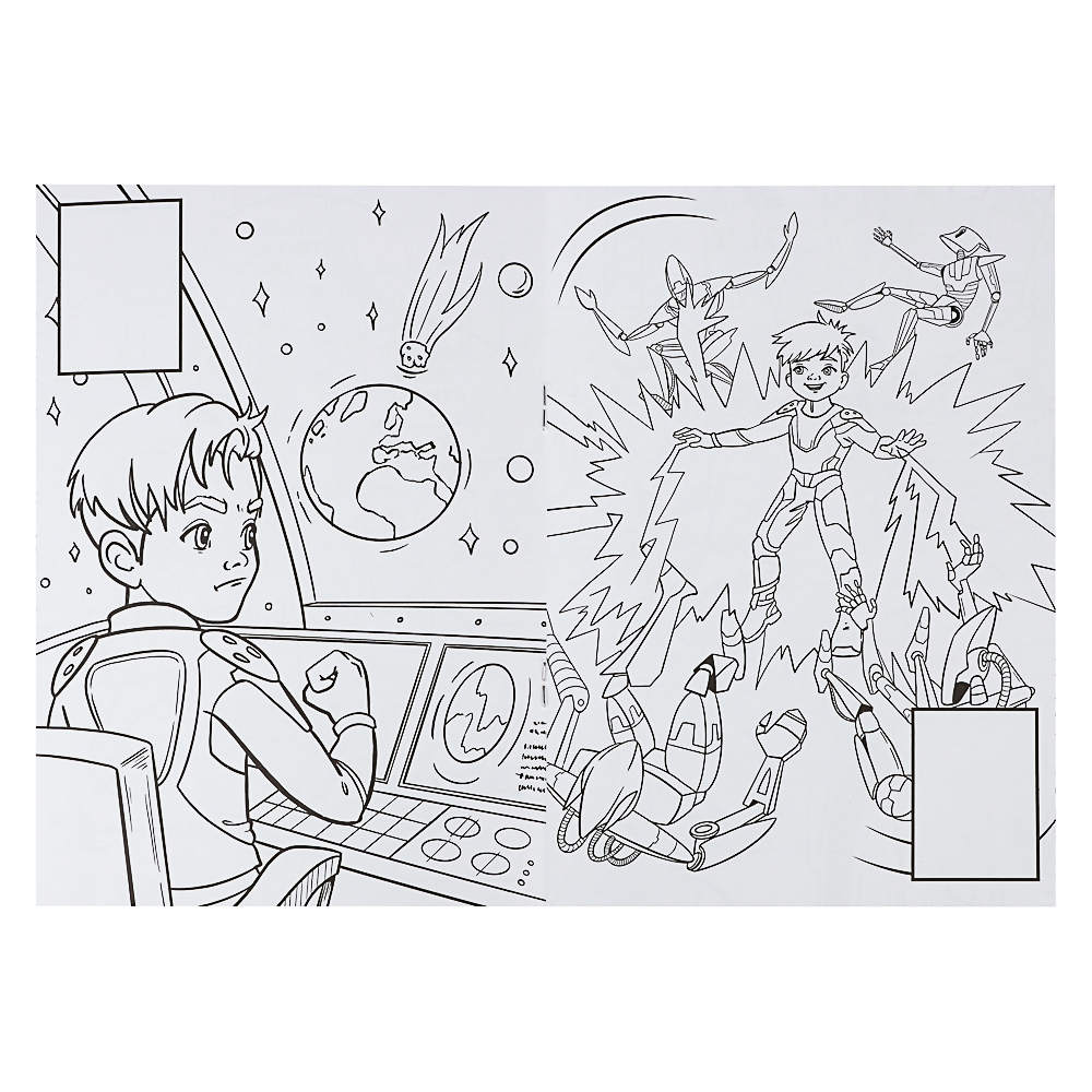 BY Раскраска мини с наклейками "Русские супергерои", бумага, 14,8х21 см, 12 стр., 2 дизайна, арт.№ 428-070