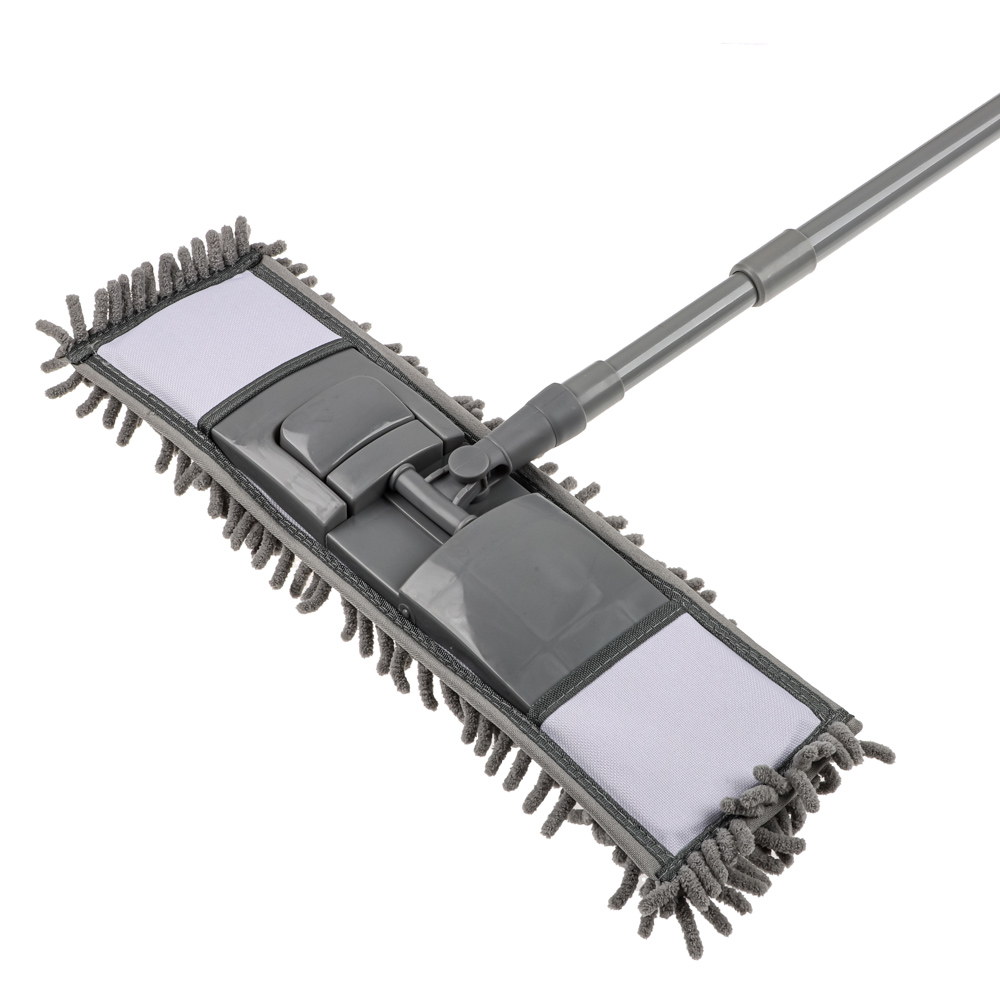 Швабра со смен.насадкой тм VETTA, ручка телескоп. металл, пластик 70-120см, насадка микрофиб. 95г/м2, арт.№ 444-364